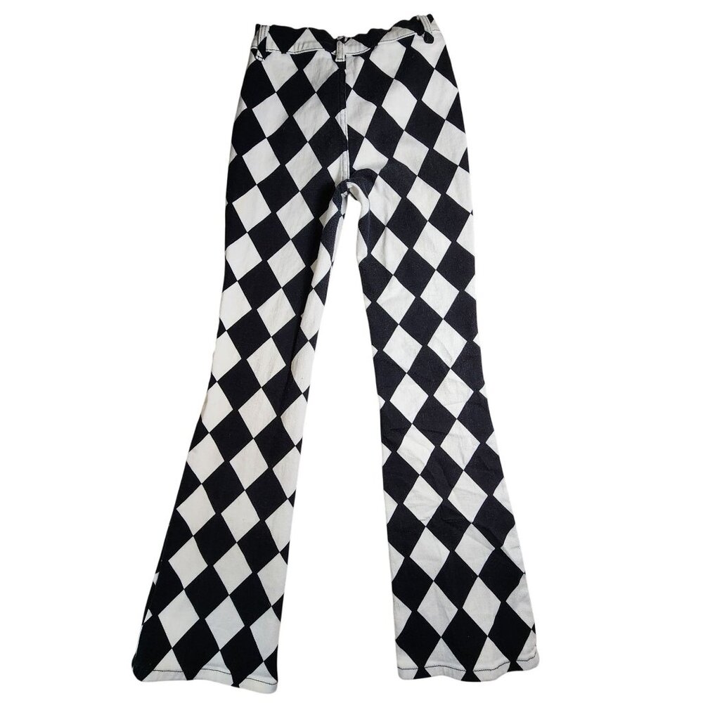 Motel Rocks Denim XS Checkerboard Pants Womens Cotton & Spandex - Picture 12 of 12